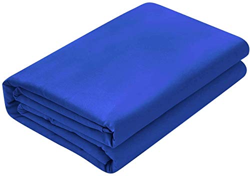 Image of Queen Size Bed Sheet - 600 Thread Count Single Flat Sheet Only - Long Staple Egyptian Cotton Top Sheet Wrinkle & Fade Resistant - Royal Blue