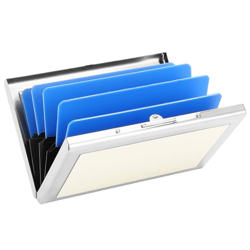 Image of Credit Card Holder Wallet for Women Men Stainless Steel Metal Card Case RFID Blocking Business Card Protector Case with 6 Slots