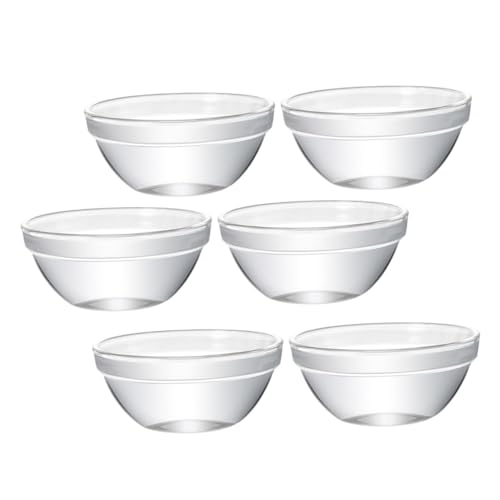 SMASOLO 6 piezas Moldes de Vidrio para Postres Transparentes Cuencos para Gelatina y Pudín Resistentes Seguros para Alimentos Fáciles de Limpiar para Uso Doméstico