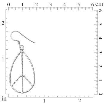 MIMI Sterling Silver Peace Sign Teardrop Dangle Earrings3