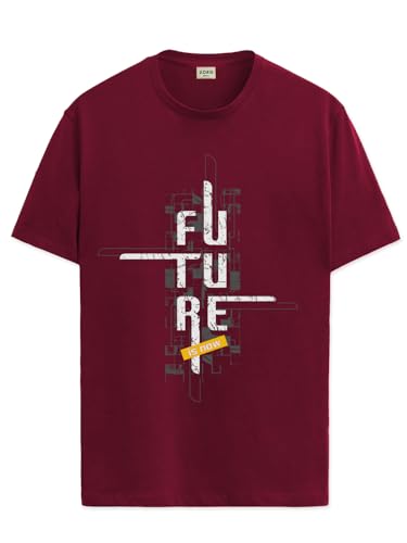Image of ADRO Men's Graphic Printed 100% Cotton T-Shirt - Regular Fit, Printed T-Shirts for Men