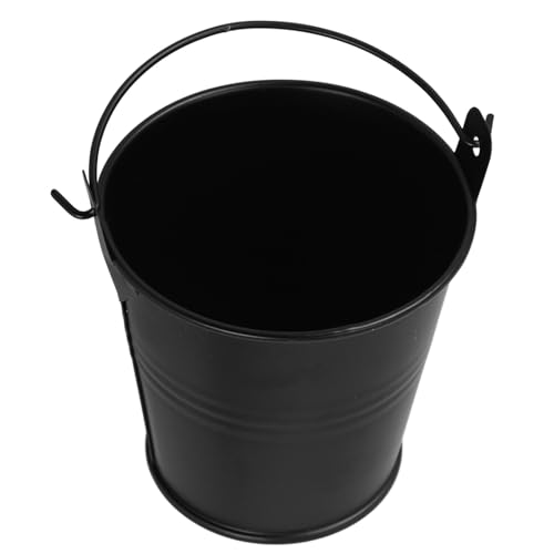 GALPADA Secchio per Grasso Barbecue in Metallo Nero Contenitore per Olio e Grasso da Grill Facile da Pulire per Barbecue all Aperto e a Gas