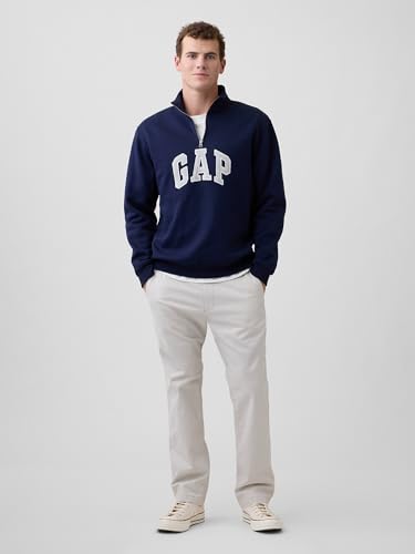 Image of Gap Men Solid Straight Fit Full Length Trousers