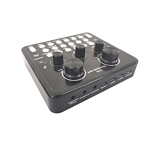 TOTHEBEACH Sound Mengpaneel, V7 Mini Bluetooth Live Soundkaart, Audio DJ Mixer & Voice Changer Geluidskaart met meerdere… - Image 5