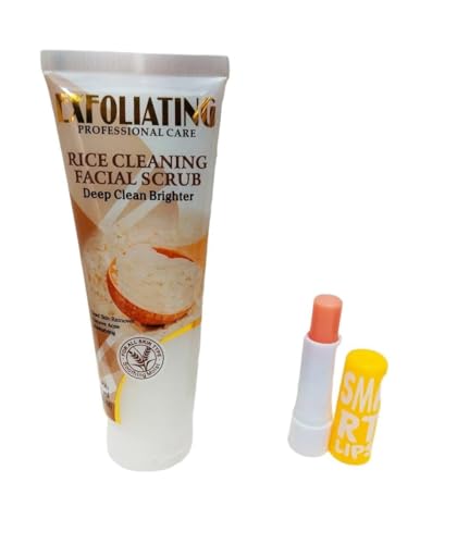 NEW WOKALI RICE CLEANSING FACIAL SCRUB PROFESSIONAL 120g - 1 LIP BALM FREE