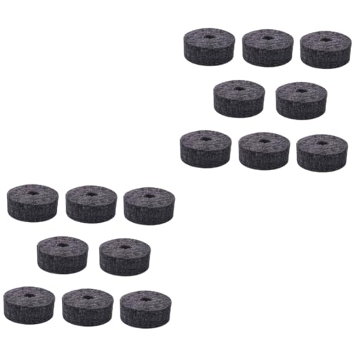 Abaodam 2sets Bass Drum Patch Drum Pad Set Felt Washers for Cymbal Stand (grey) 8pcs*2