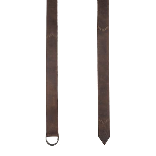 Viking Belt for Men with Stitching, Renaissance Knight Belt, Half Ring Closure, LARPing, Full Grain Leather, Handmade Accessories, Bourbon Brown4