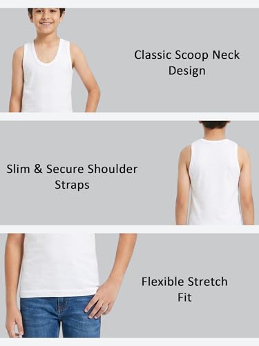 Image of KIDS Boy's Regular fit Vest 100% Cotton Vest for Boys | Skin Friendly | Lightweight | Sleeveless Design | Pack of 3 (Color & Print May Vary)