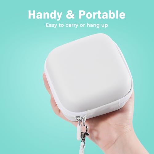 ProCase Tragetasche für Mini Portable Small Printer Tragbarer Etikettendrucker Reiseeuti Aufklebermaschine Hülle -Weiß