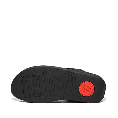 Image of FitFlop Women's Lulu Shimmer All Black Toe-Post Sandals
