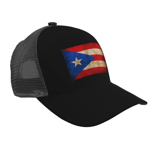 Flag of Puerto Rico Mesh Baseball Cap - Classic Adjustable Peak Cap, Trucker Hat for Men & Women
