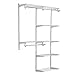 Rubbermaid Configurations Deluxe Custom Closet Kit 4-8Ft. Adjustable Metal Wire Shelving White Finish Expandable Organization System Hardware Included for Home Closet/Pantry/Laundry/Mudroom