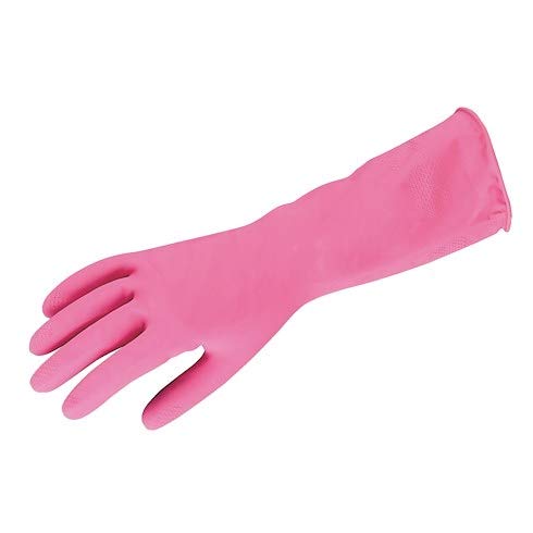 DSTOCK60 Gants Ménage Caoutchouc Etanches Longs pour Nettoyage Vaisselle Linge ROSE Taille L
