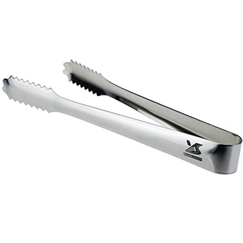 BIGSUNNY 7 inches Ice Tongs, Stainless Steel Cube Sugar Tongs, Durable