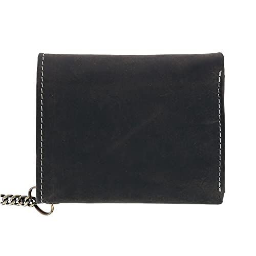 CTM Men's RFID Hunter Leather Chain Wallet, Black3