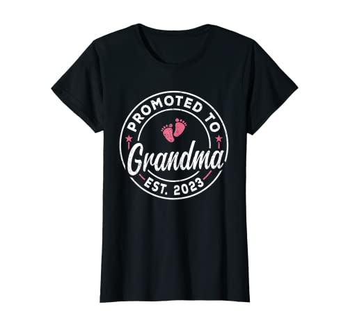 Mujer Promocionado a la abuela 2023 Funny New Grandmother Camiseta