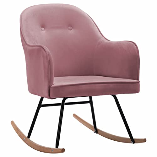 Chaise à bascule de jardin fauteuil rose velours Chusui