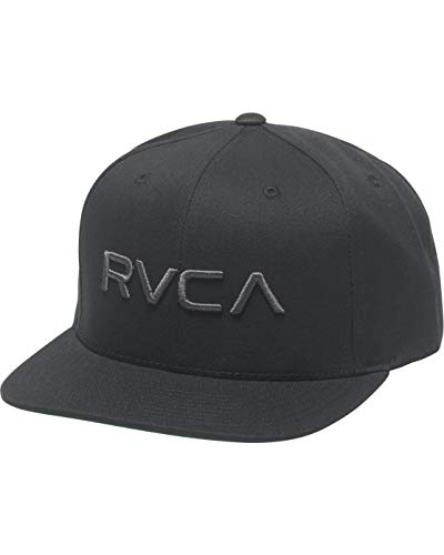 RVCA mens Rvca Men's Adjustable Snapback Hat Baseball Cap, Black/Charcoal, One Size US