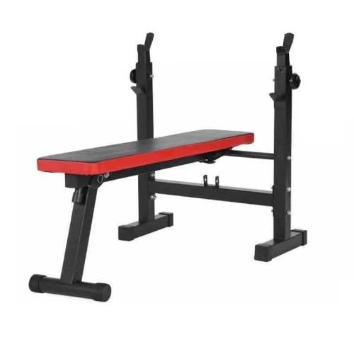 Panca Palestra con Porta Bilanciere, Panca Richiudibile Palestra in Acciaio per Home Gym, Attrezzatura per Bilancieri Palestra