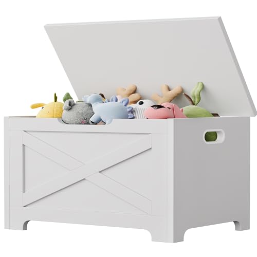 GAOMON Storage Chest, Wooden Toy Storage Bench, Modern Style Lift-Top Toy Chest with Safety Hinge for Entryway, Bedroom, Living Room, Supports 300 Lb and Easy Assembly
