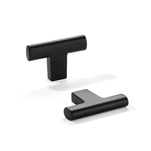 T-Bar Matte Black Cabinet Knob - 80296