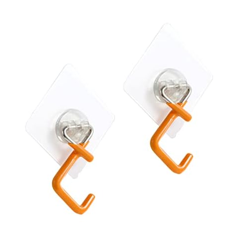 ATGHYURT Adhesive Hook,Strong Non-Marking Sticker Hook Water and Oil Resistant Clear Hook Reusable Wall Hook Heavy Duty 22lb Self Adhesive Wall Mount for Bathroom Kitchen Doors (2 Pack) Cover