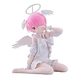 LUNK REM/Remu Figure White Angel Kneeling Pose Ramu/RAM Anime Figures Girl Model REM Action Figure Scale Statue Anime Girl Figurine Decoration