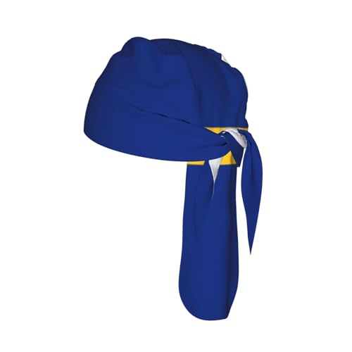 Drapeau de Nauru Casquette de Cyclisme Imprimé Respirant Casquette de Cyclisme en Maille Doublure de Casque Durag Évacuation de la transpiration Bandeau pour Sport Noir