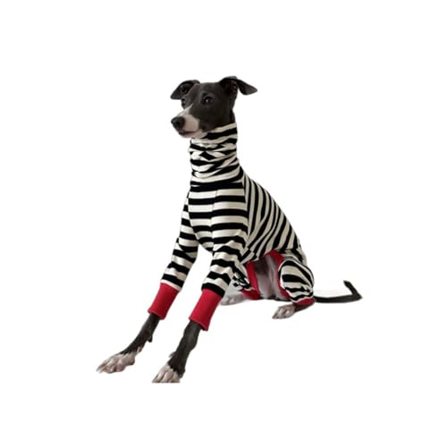 Pijama de Manga Larga con Cuello Alto for Galgo Italiano, Mono for Perro, Ropa de otoño/Invierno for Whippet, Rayas clásicas, Mameluco for Mascota de 4 Patas(3)