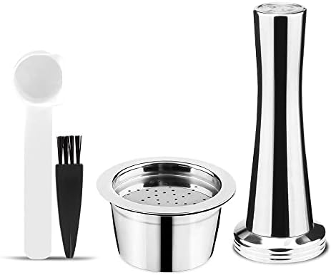 Refillable Stainless Steel Verismo K FEE CBTL Coffee Capsule, Reusable Coffee filter Compatible for K fee Verismo, Verismo Coffee Capsule Pods+Tamper