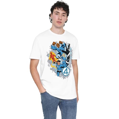 T-Shirt Marvel Fantastic Four unisexe blanc coupe confort premium pour style casual