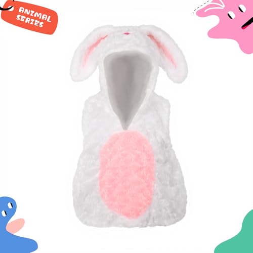 VZQI Baby Unisex Plush Animal Outfit Toddlers and Kids Rabbit Sleeveless Hooded Dress4