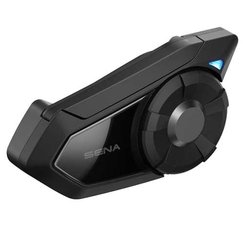 Image of Sena 30K Motorcycle Bluetooth Headset Mesh Communication System, Black, Single Pack with HD Speakers