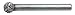 Drillco 7000D Series Magnum Solid Carbide Bur, Double Cut, Ball, 1/4" Shank Diameter, 3/8" Head Diameter, 3/8" Cutting Length (Pack of 1)