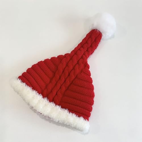 Christmas Hat for Kids,Red and White,Warm Knit Hat,Christmas Decoration baby Red Cap4
