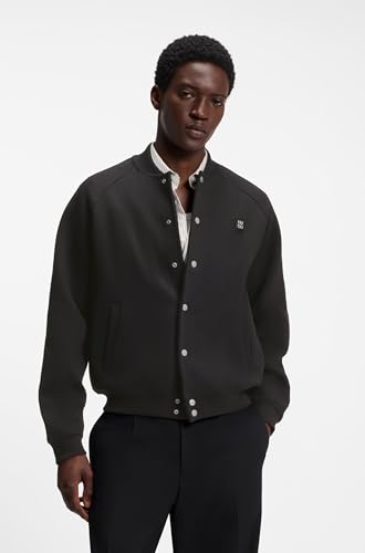 Veste bomber interlock HUGO BOSS blouson noir homme décontracté chic