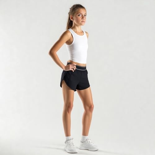 HH Family Girls Athletic Shorts for Teen Tween Girls, Yoga, Running, Dance Casual Wear, Ages 8-162