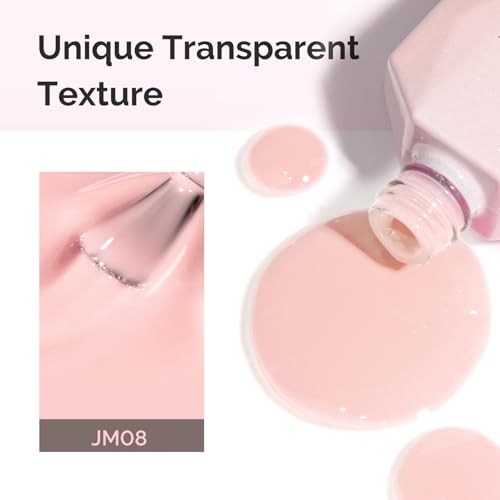 Image of MelodySusie Jeweliver Nude Gel Nail Polish, 0.5Fl.oz Milky Gel Polish Pastel Color Soak Off UV LED Light Cure Gift for Women Manicure Nail Art DIY at Home JM08