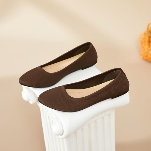 Image of Women's Ballet Flats Shoes Comfortable Mesh Pointed Toe Slip On Dress Shoes | Breathable knit, Memory insole, Lightweight & flexible, Slip-on style, Perfect for daily wear
