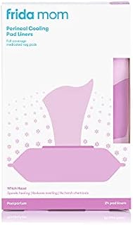 Frida Mom Perineal Medicated Witch Hazel Full-Length Cooling Pad Liners for Postpartum Care | 24-Count