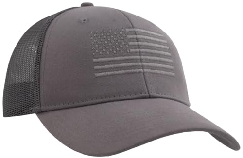 Image of TSSGBL USA Flag Trucker Hat - OSFM & XXL Big Head Fit, Adjustable Mesh Snapback American Patriotic Baseball Cap