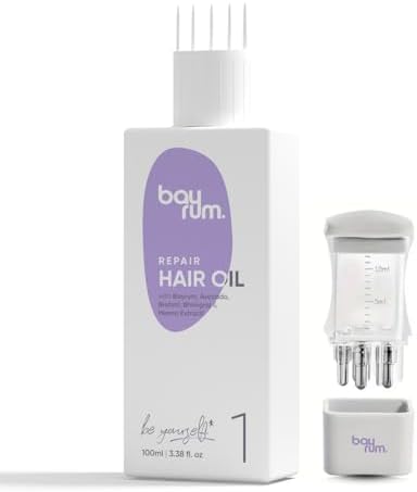 BAYRUM Herbal Hair Oil with Oil Applicator | For Controlling Hair Fall & Re Growth Hair with Bhringraj, Brahmi, Alma Oil, Mulethi, Neem, Tea Tree Oil, & Jatamasi | For Women and Men.100ML