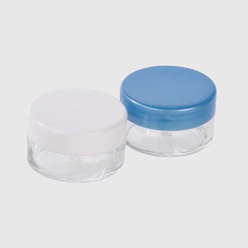 La Briantina Barattolini Porta Creme da Viaggio 10 g – Set da 2 in Plastica Trasparente con Tappo a Vite – Ideali per Cosmetici, Gel e Liquidi da Bagaglio a Mano