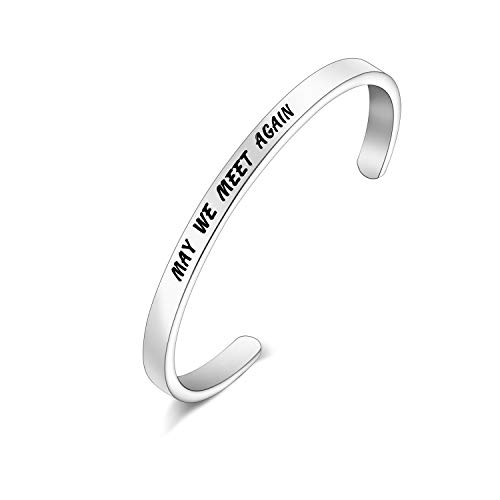 TGBJE Moving Away Gift May We Meet Again Bracelet Cuff Gift for Lover (Meet Again cuff)