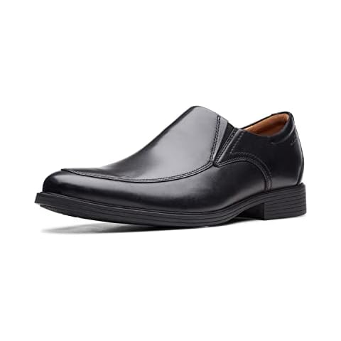 Clarks Men's Whiddon Step Black Leather Slippers Cover