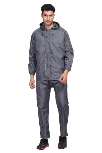 Image of TAGAS Men's Raincoat ||Waterproof for Bike ||Reversible Double Layer with Hood || Set of Top and Bottom With Cap rain Wear