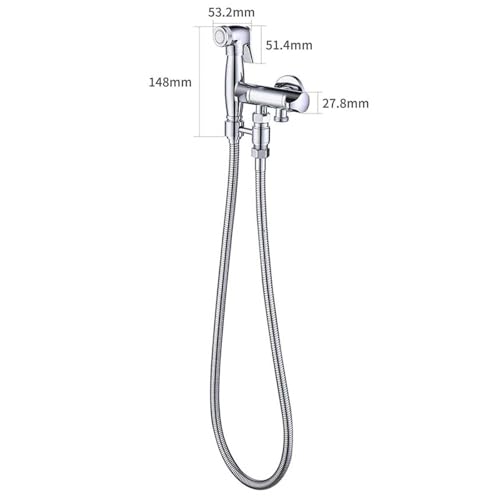 Ducha bidet para WC de latón robusto con grifo de control dual montado en la pared 6
