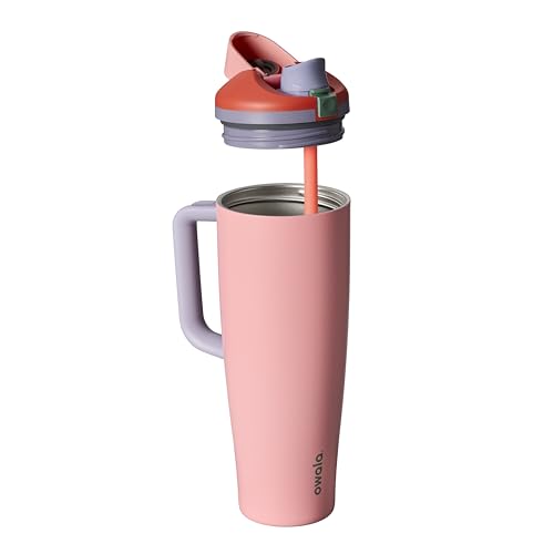 Image of Owala FreeSip Tumbler Insulated Stainless Steel Water Bottle with Built-in Straw and Side Handle, For Travel, Work, School, and Sports, 40oz, BPA Free, Leak Proof, Sugar High
