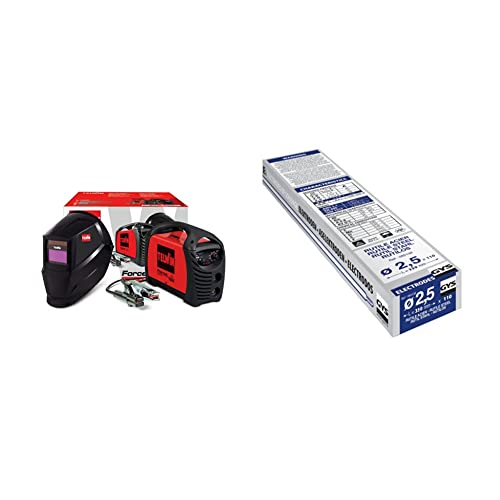 Telwin 815863 Force 165 Soldadora Inverter A Electrodo Mma Con Casque De Soldadura Automático Y Accesorios Para Soldadura, 230 V, 4,23 Kg &Amp; Gys - Electrodos Para Soldadura (110 X 2,5 Mm)