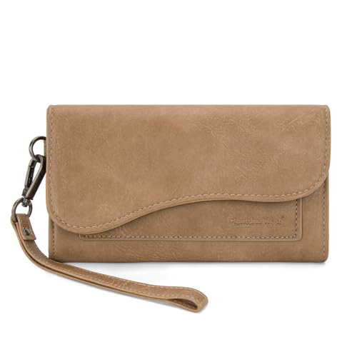 Image of Montana West Wallets for Women Large Phone Wristlet Wallets Trifold Money Organizers with Coin Purse and Wrist Strap